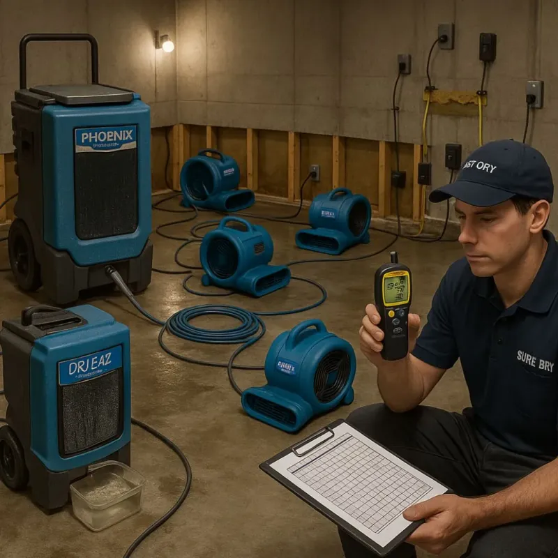 Structural Drying and Dehumidification process in Lula, GA